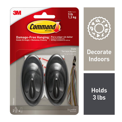 Command™ Slate Terrace Hook 17086SES