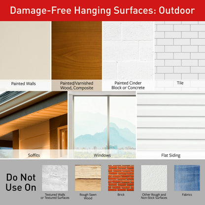 Command™ White Terrace Hooks 17086-ES, 2 hooks, 4 strips