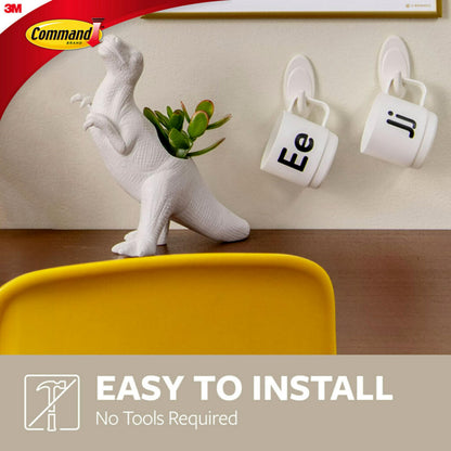 Command™ White Terrace Hooks 17086-ES, 2 hooks, 4 strips