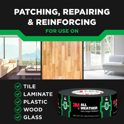 3M™ All Weather Duct Tape 2540, 1.88 in x 40 yd (48 mm x 36.5 m), 12 rolls/case