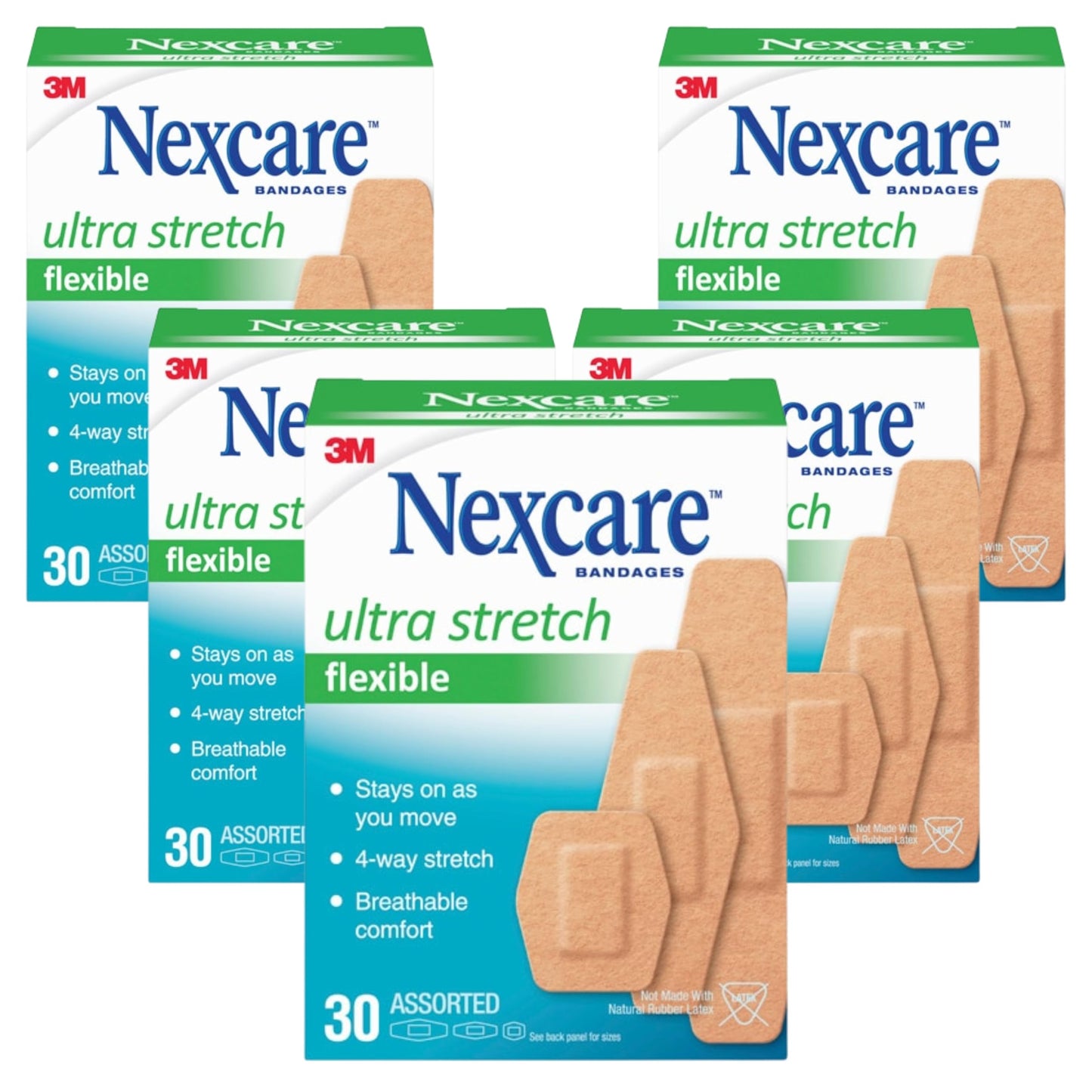 Nexcare™ Ultra Stretch Bandages, Assorted 576-30PB