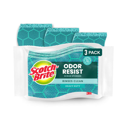Scotch-Brite® Odor Resist Heavy Duty Sponge 30303-8, 8/3