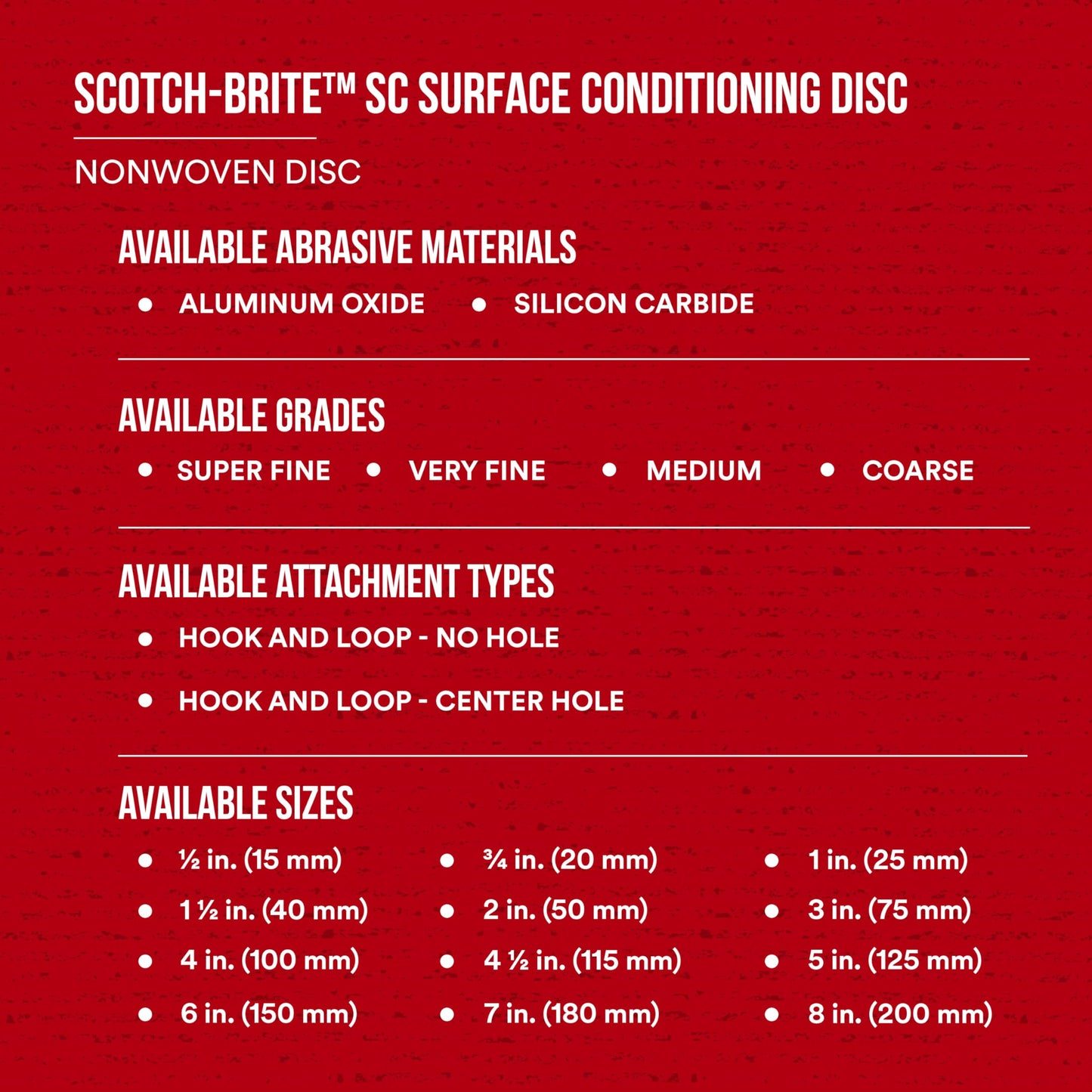 Scotch-Brite™ Surface Conditioning Disc, SC-DH, A/O Coarse, 7 in x NH, 10 ea/Case