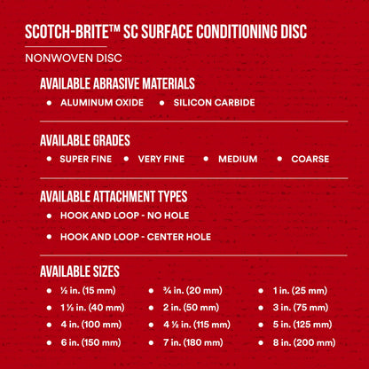 Scotch-Brite™ Surface Conditioning Disc, SC-DH, A/O Coarse, 7 in x NH, 10 ea/Case