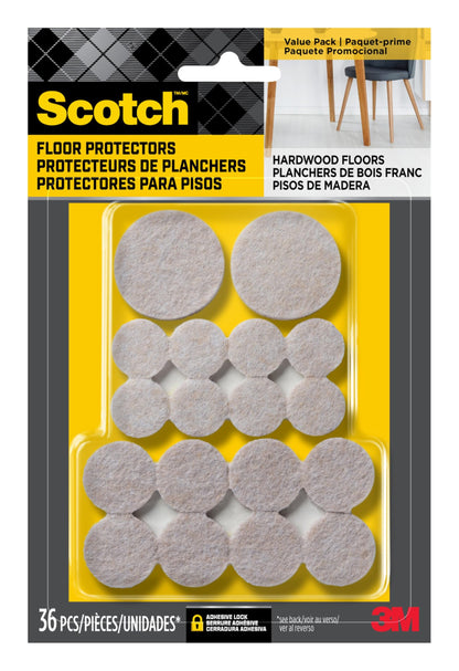 Scotch™ Felt Pads Value Pack SP842-NA-S, 36 Pack, Beige