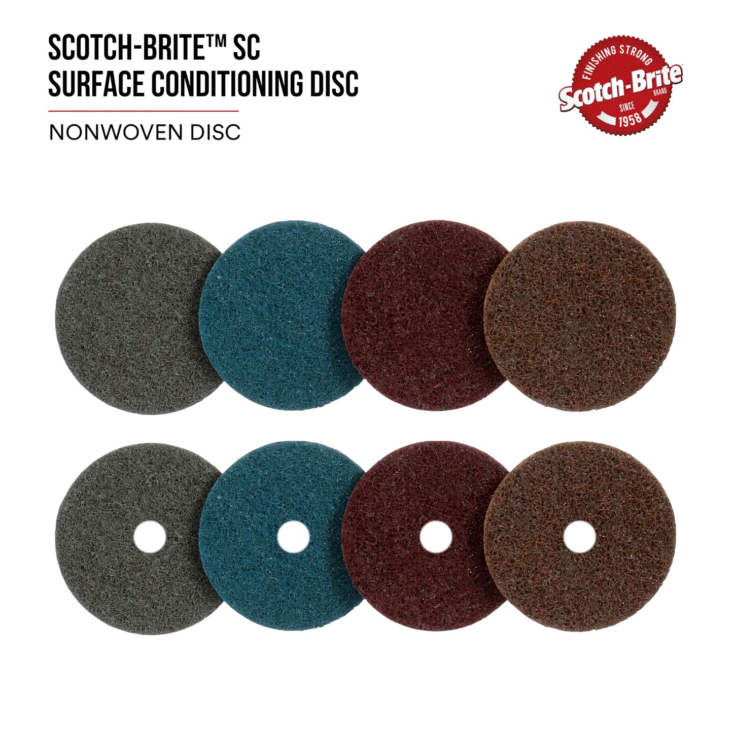 Scotch-Brite™ Surface Conditioning Disc, SC-DH, A/O Coarse, 7 in x NH, 10 ea/Case