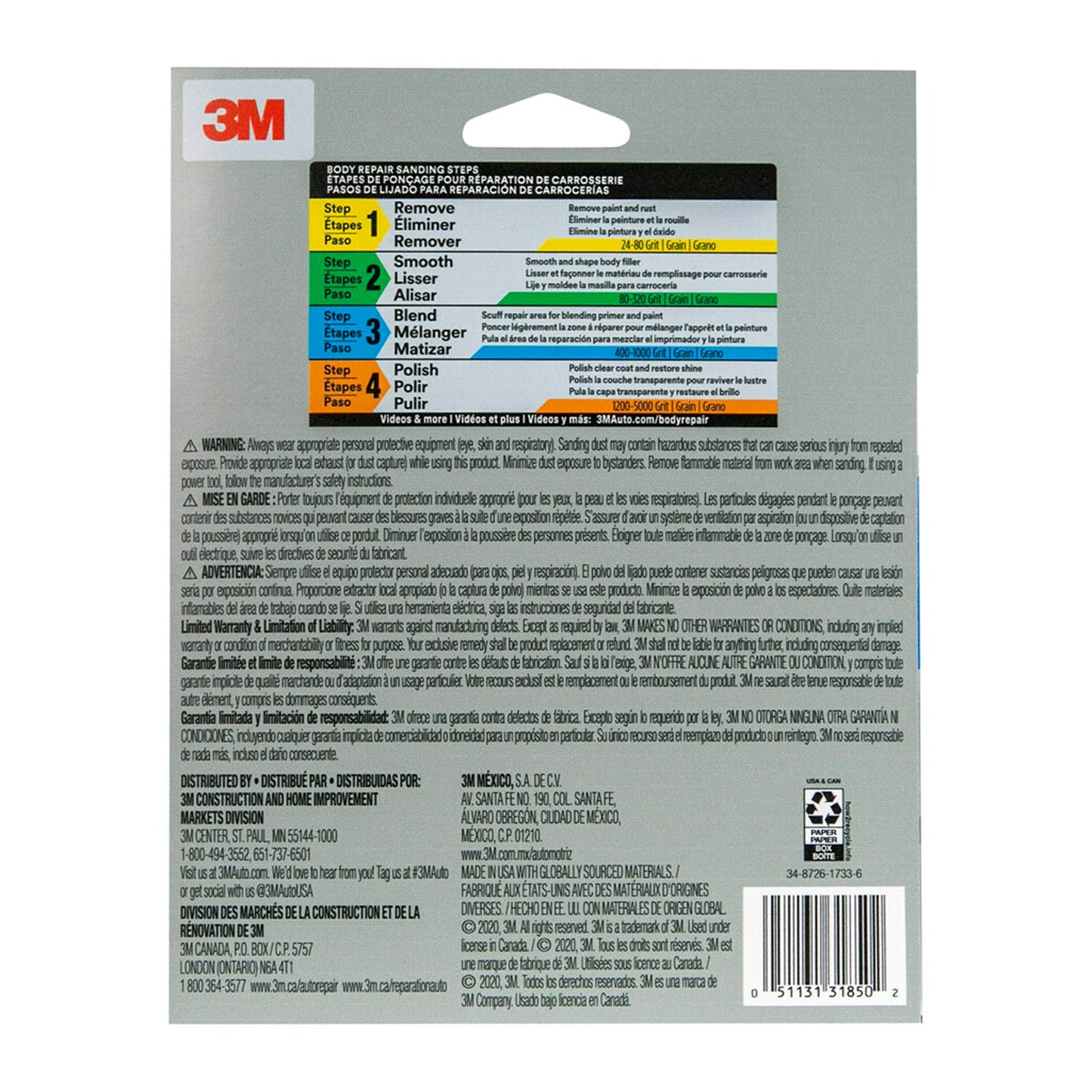 3M™ Super Flexible Sanding Sheets, 31850, 800 Grit, 3 pack, 20 packs per case