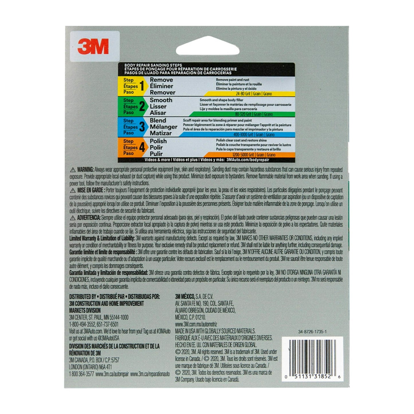 3M™ Super Flexible Sanding Sheets, 31852, 320 Grit, 3 pack, 20 packs per case