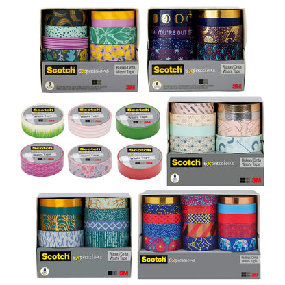 Scotch® Expressions Washi Tape C614-GLD, .59 in x 275 in (15 mm x 7 m) Gold Foil