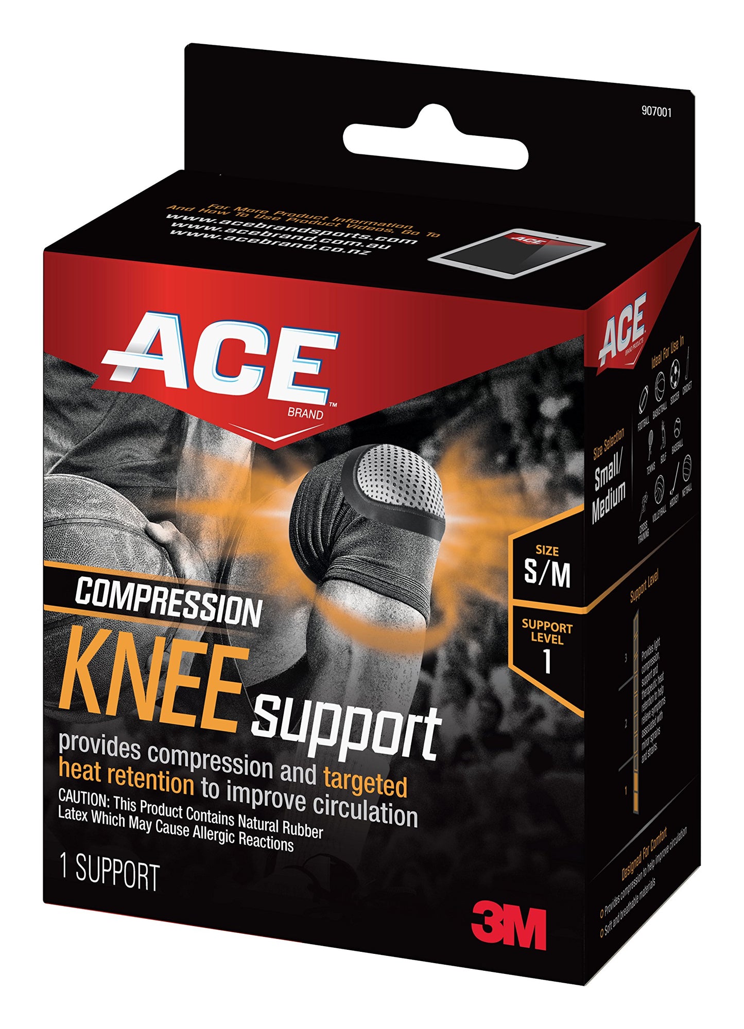 ACE™ Compression Knee Support 907001, SM/MED