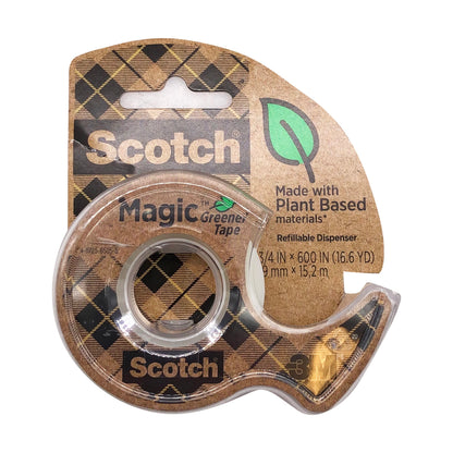 Scotch® Plant Based Tape 123, 0.75 in x 550 in (19 mm x 13.9 m)