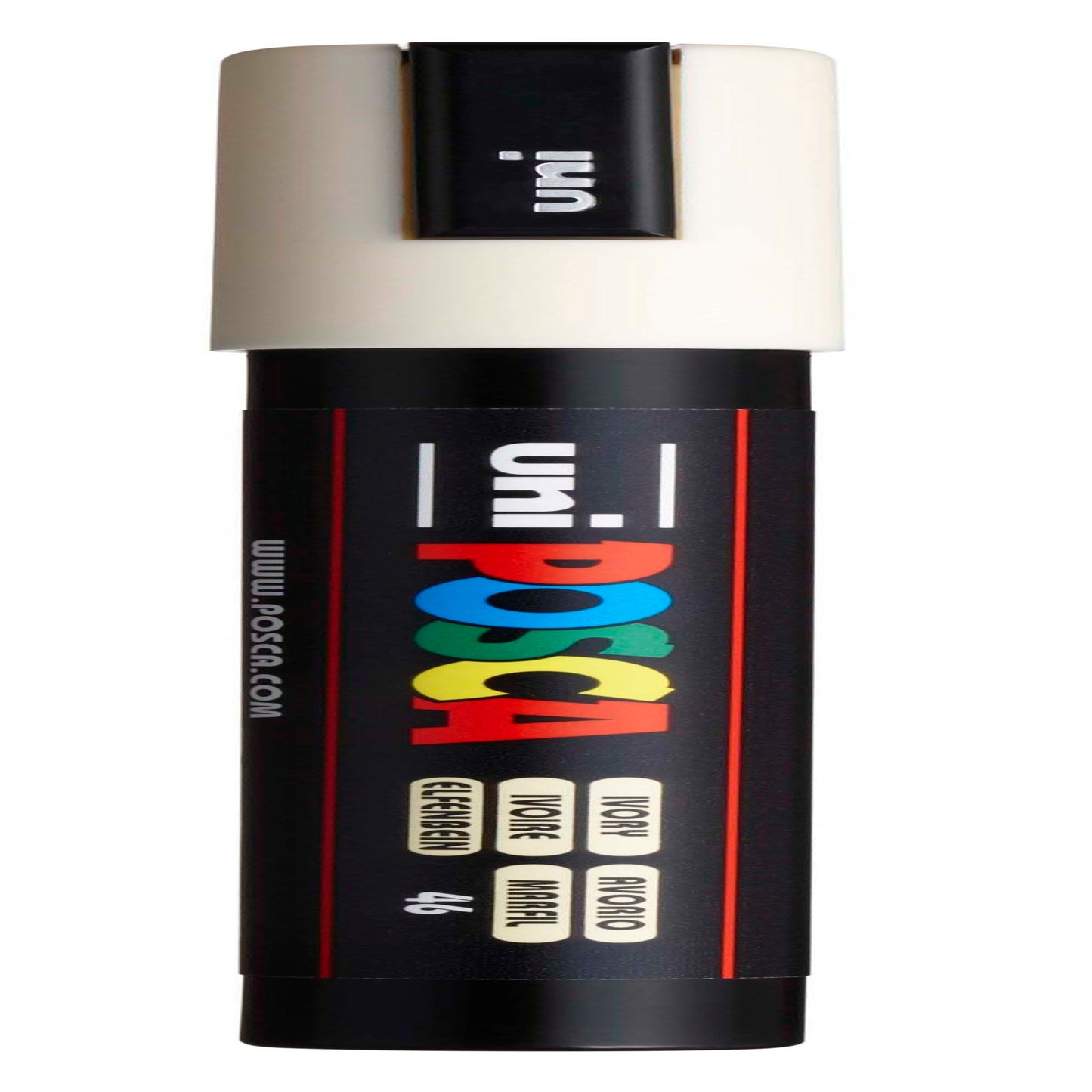 uni® POSCA PC-5M Water-Based Paint Markers, Reversible Medium Tip (1.8-2.5mm), Ivory