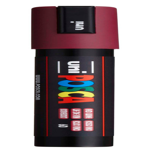 uni® POSCA PC-5M Water-Based Paint Markers, Reversible Medium Tip (1.8-2.5mm), Red Wine