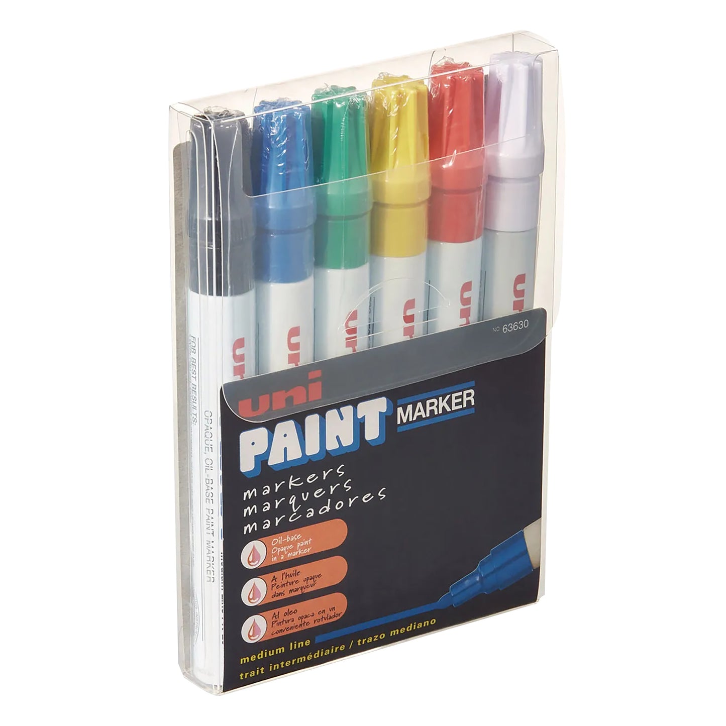 uni® Paint PX-20 Oil-Based Paint Markers, Medium Line (1.8-2.2mm), Assorted Colors, 6 Pack