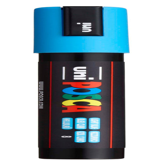 uni® POSCA PC-5M Water-Based Paint Markers, Reversible Medium Tip (1.8-2.5mm), Light Blue