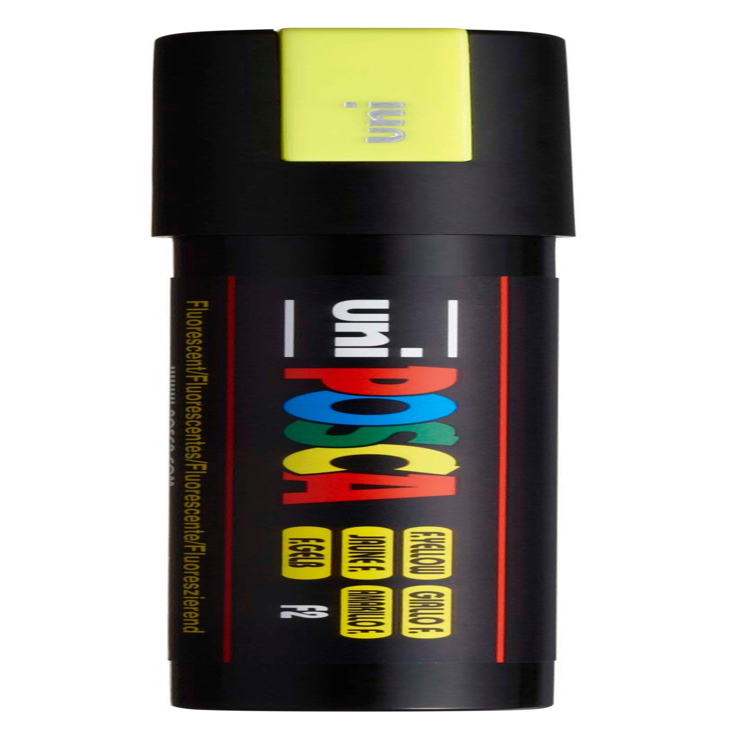 uni® POSCA PC-5M Water-Based Paint Markers, Reversible Medium Tip (1.8-2.5mm), Fluorescent Yellow