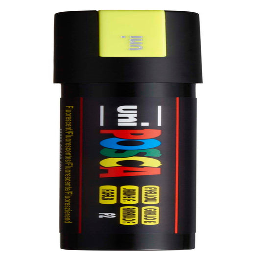 uni® POSCA PC-5M Water-Based Paint Markers, Reversible Medium Tip (1.8-2.5mm), Fluorescent Yellow