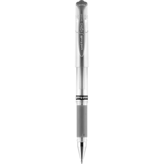 uniball™ Signo Gel Impact Pens, Bold Point (1.0mm), Silver Metallic