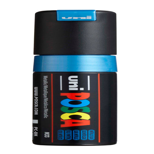 uni® POSCA PC-8K Water-Based Paint Markers, Broad Tip (8mm), Metallic Blue
