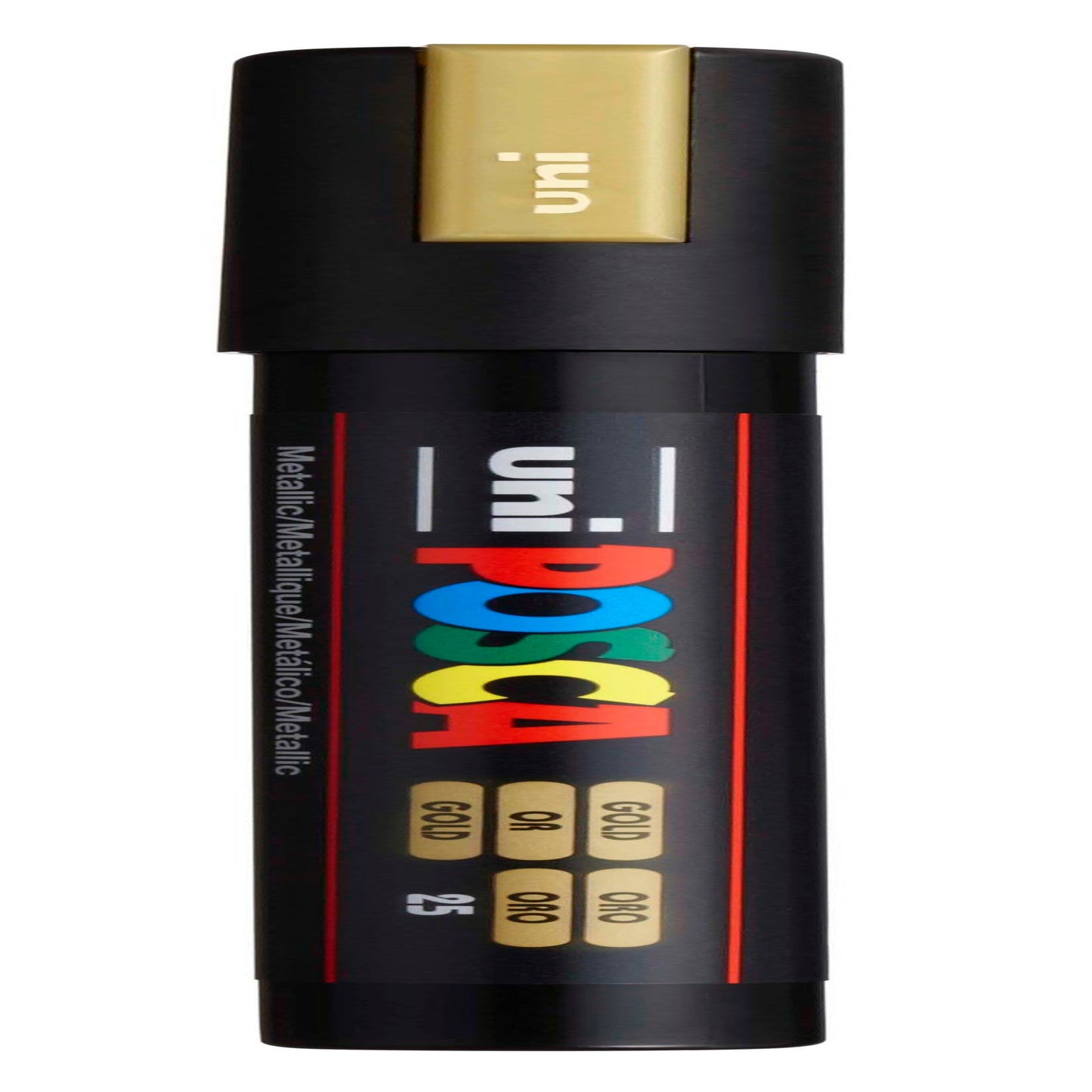 uni® POSCA PC-5M Water-Based Paint Markers, Reversible Medium Tip (1.8-2.5mm), Gold