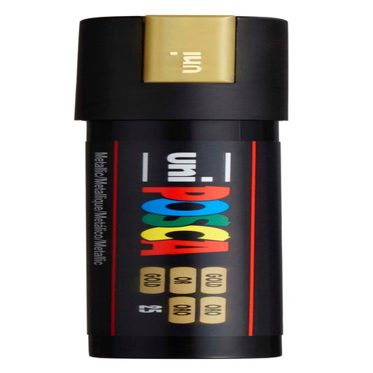 uni® POSCA PC-5M Water-Based Paint Markers, Reversible Medium Tip (1.8-2.5mm), Gold