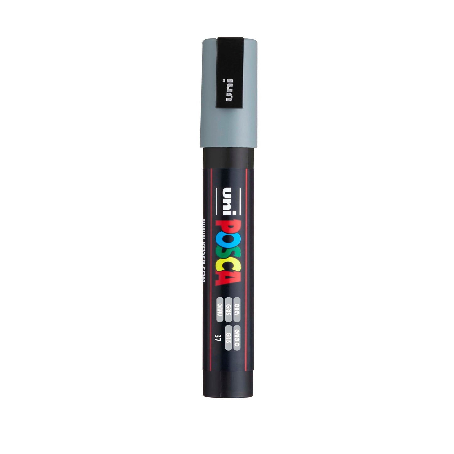 uni® POSCA PC-3M Water-Based Paint Markers, Reversible Fine Tip (0.9-1.3mm), Grey