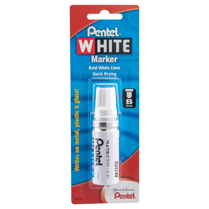 Pentel White Marker Permanent Ink Broad Point 1-Pk (100W)