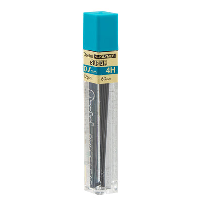 Pentel Super Hi-Polymer Lead Refill (0.7mm) Medium, 4H, 12 pcs/Tube (50-4H)