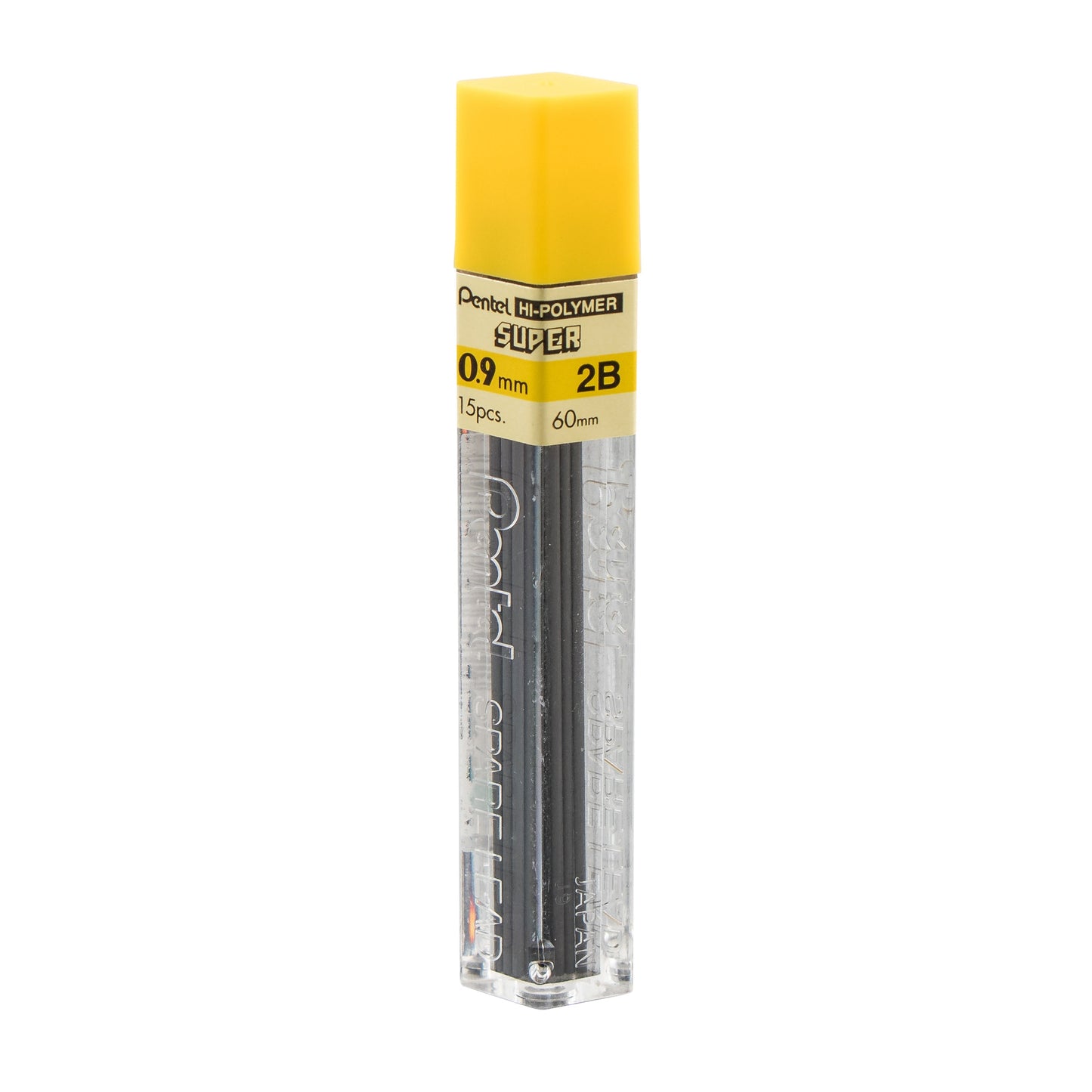 Pentel Super Hi-Polymer Lead Refill (0.9mm) Thick, 2B, 15 pcs/Tube (50-9-2B)