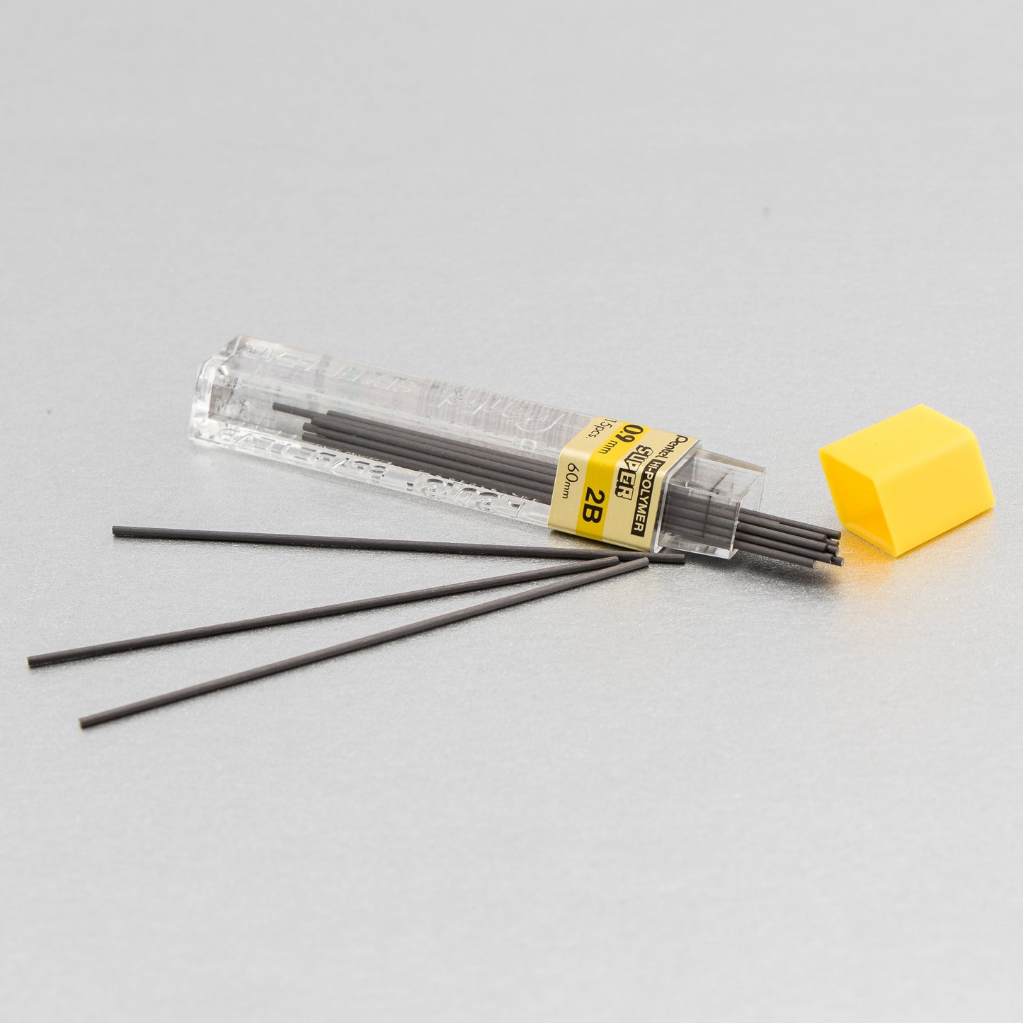 Pentel Super Hi-Polymer Lead Refill (0.9mm) Thick, 2B, 15 pcs/Tube (50-9-2B)