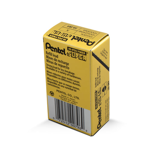 Pentel Super Hi-Polymer Lead Refill (0.9mm) Thick, 2B, 15 pcs/Tube (50-9-2B)