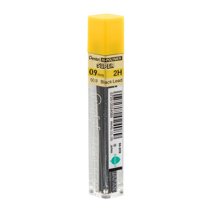Pentel Super Hi-Polymer Lead Refill (0.9mm) Thick, 2H, 15 pcs/Tube (50-9-2H)