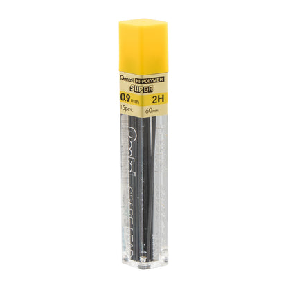 Pentel Super Hi-Polymer Lead Refill (0.9mm) Thick, 2H, 15 pcs/Tube (50-9-2H)
