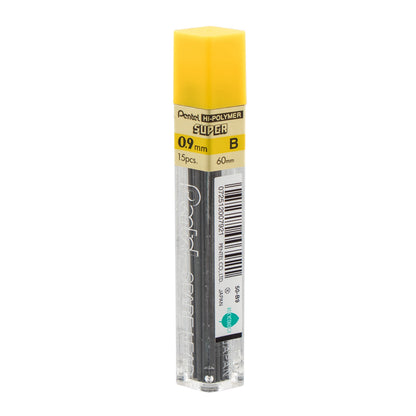 Pentel Super Hi-Polymer Lead Refill (0.9mm) Thick, B, 15 pcs/Tube (50-9-B)