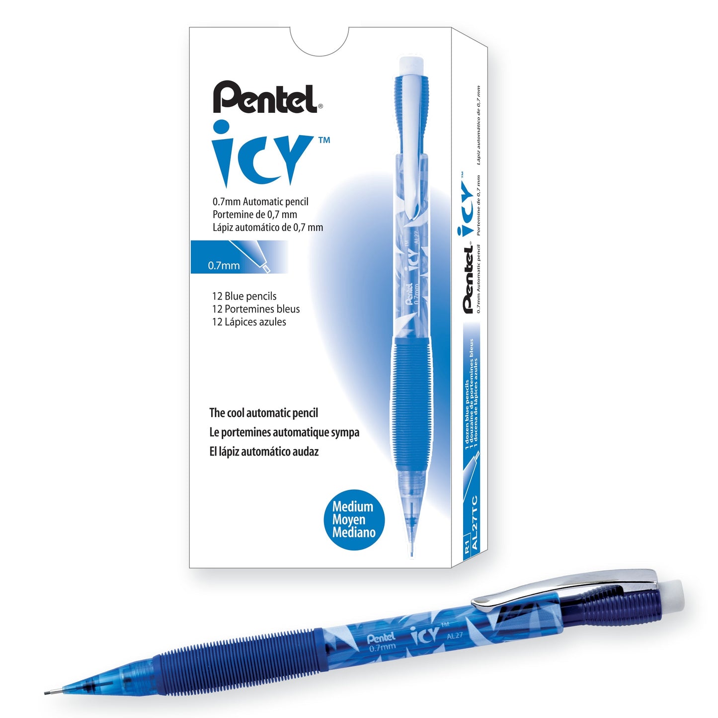 Pentel ICY (0.7mm) Mechanical Pencil, Blue Barrel (AL27TC)