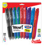 Wow! Retractable Ballpoint Pen, (1.0mm) Medium Line, NEW Ink, Assorted Colors (4A/3B/3C/2D/1F/1P/1S/3V) 18-Pk (BK440BP18M)