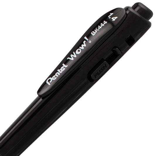 Pentel WOW! Ballpoint Pen, (1.4mm), Bold Line, Black Ink (BK444-A)