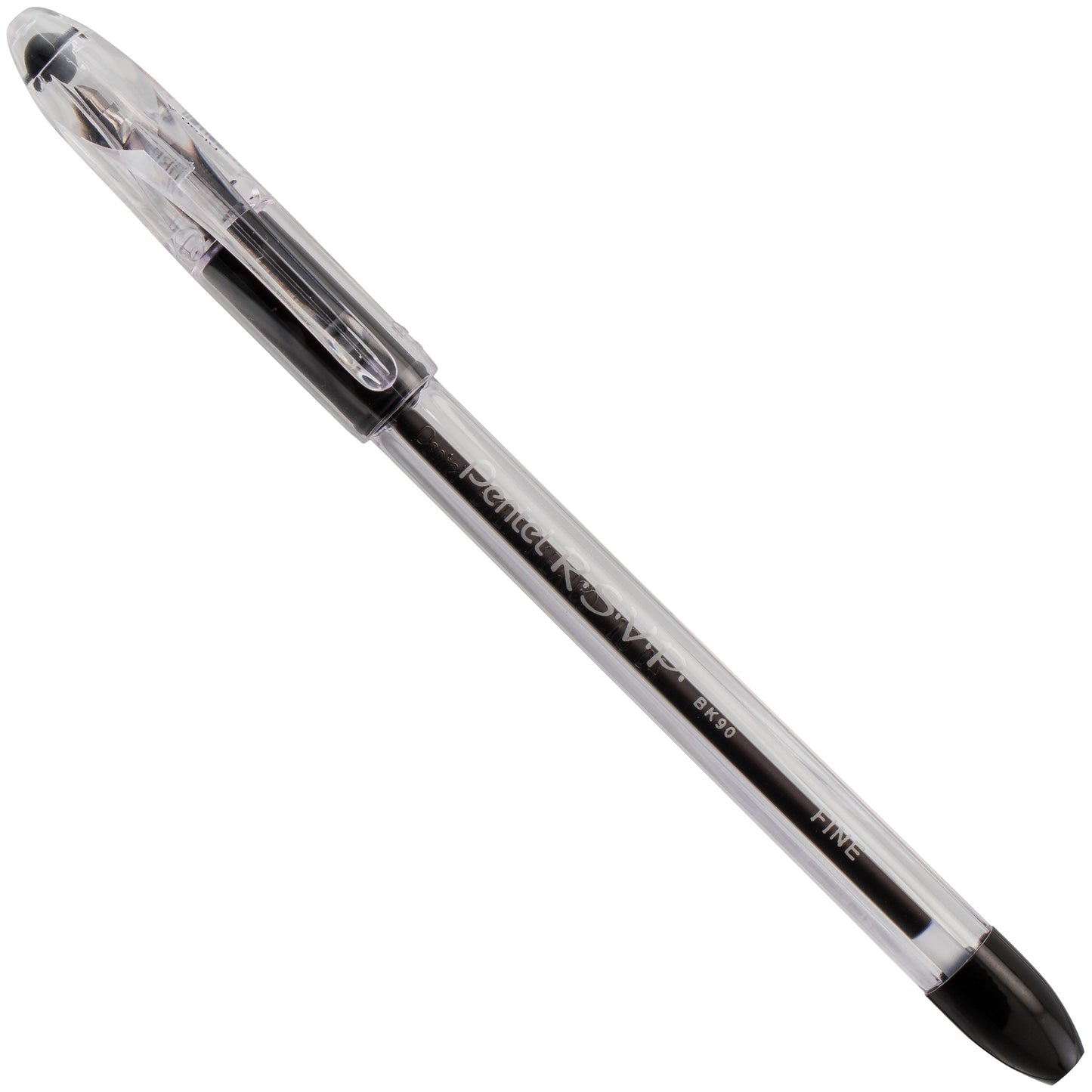 Pentel RSVP Ballpoint Pen, (0.7mm) Fine Line, Black Ink (BK90-A)