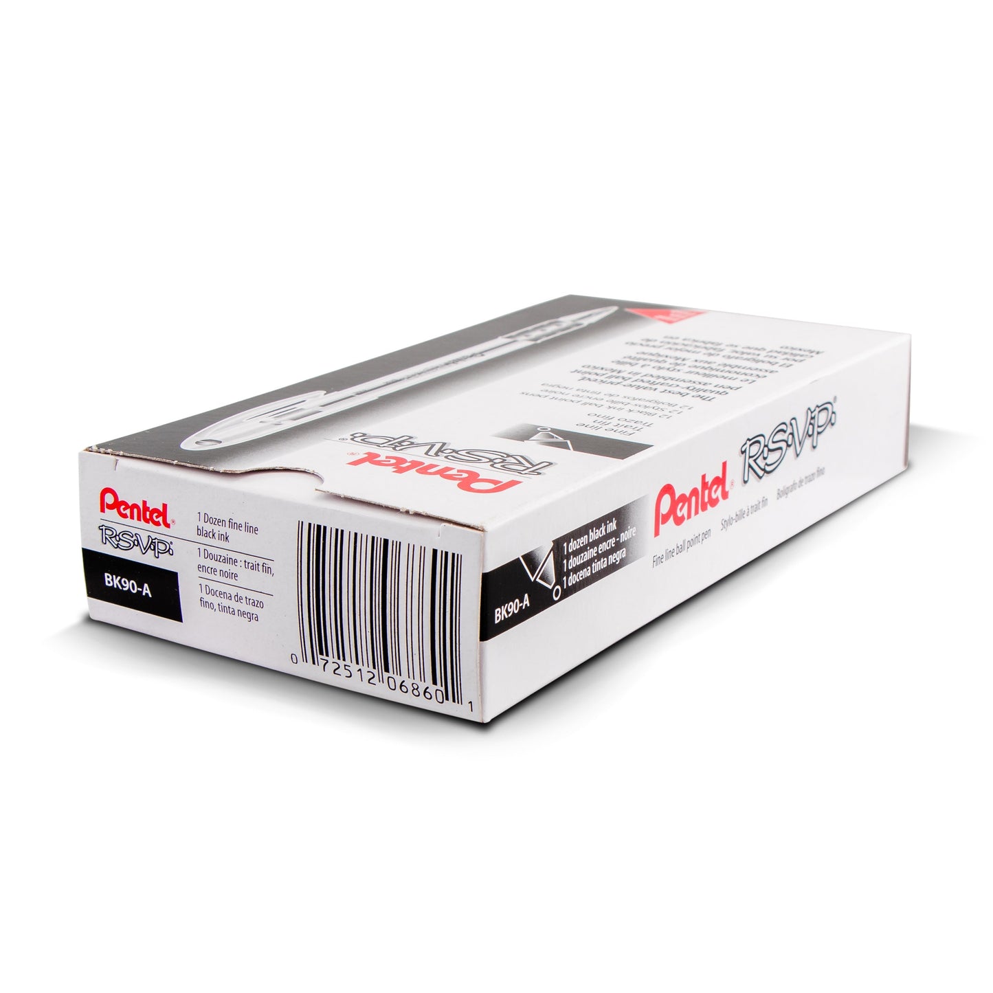 Pentel RSVP Ballpoint Pen, (0.7mm) Fine Line, Black Ink (BK90-A)