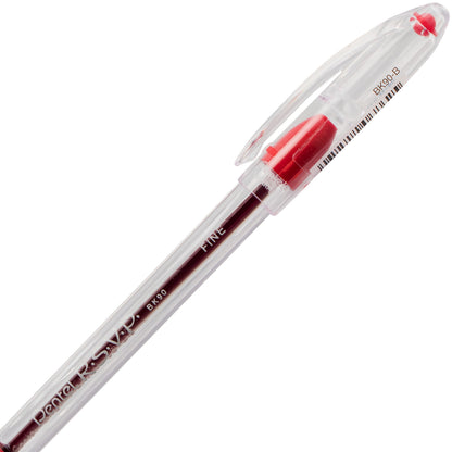 Pentel RSVP Ballpoint Pen, (0.7mm) Fine Line, Red Ink (BK90-B), 48 Dozen