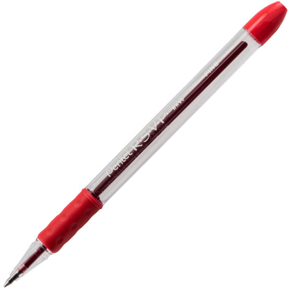 Pentel RSVP Ballpoint Pen, (0.7mm) Fine Line, Red Ink (BK90-B), 48 Dozen
