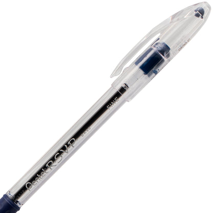 Pentel RSVP Ballpoint Pen, (0.7mm) Fine Line, Blue Ink (BK90-C), 48 Dozen
