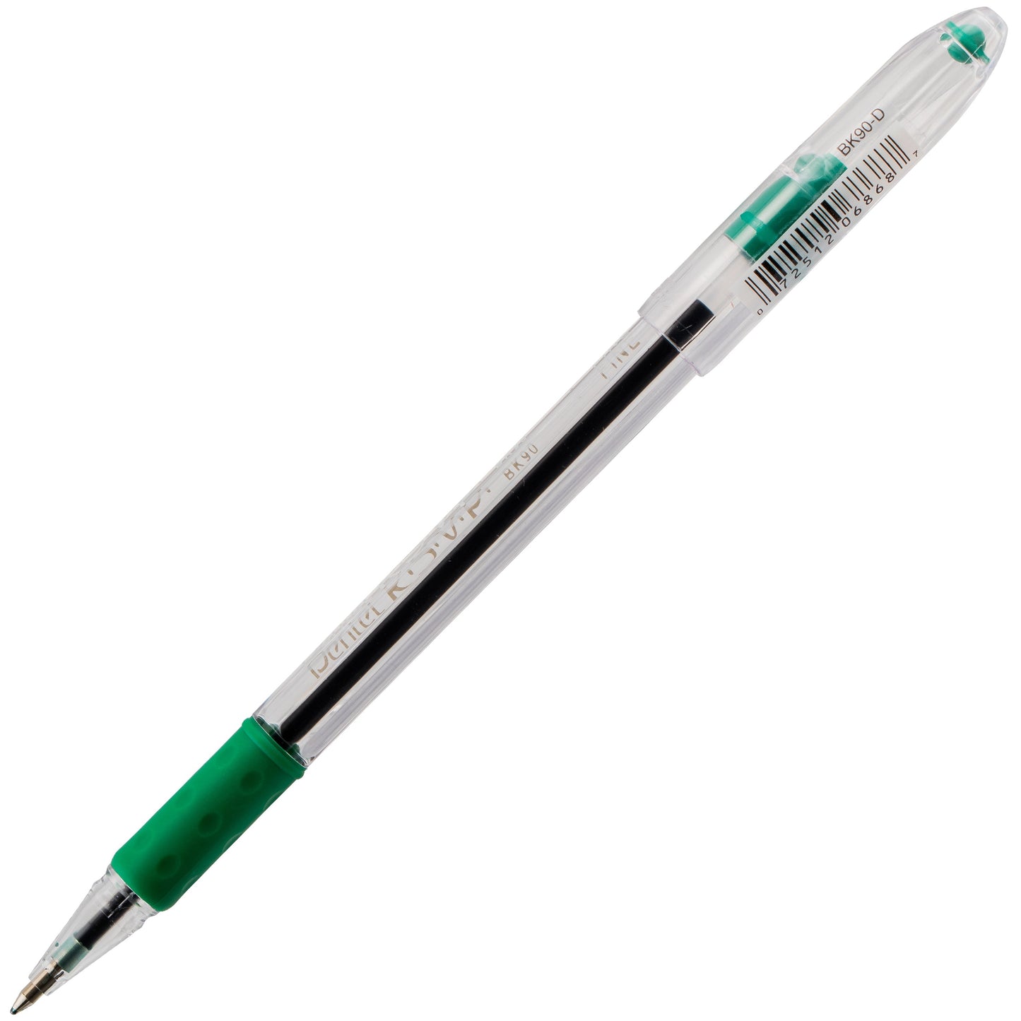 Pentel RSVP Ballpoint Pen, (0.7mm) Fine Line, Green Ink (BK90-D)