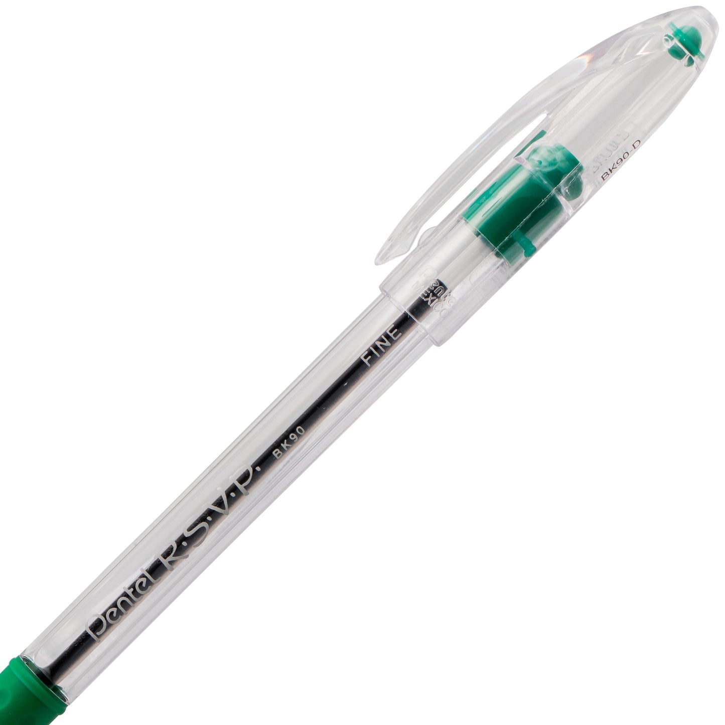 Pentel RSVP Ballpoint Pen, (0.7mm) Fine Line, Green Ink (BK90-D)