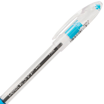 RSVP Ballpoint Pen, (0.7mm) Fine Line, Sky Blue Ink (BK90-S)