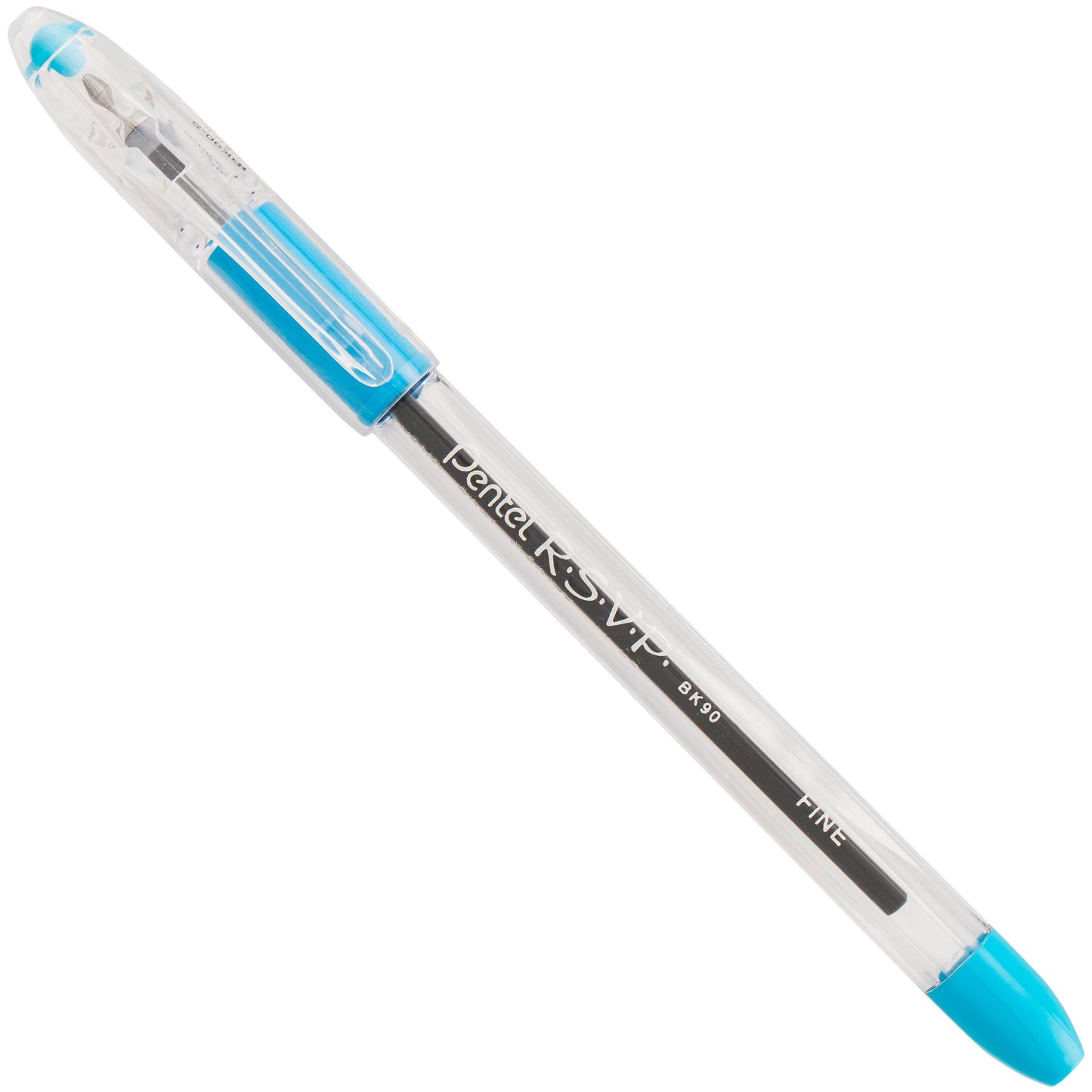 RSVP Ballpoint Pen, (0.7mm) Fine Line, Sky Blue Ink (BK90-S)