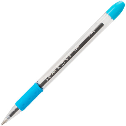 RSVP Ballpoint Pen, (0.7mm) Fine Line, Sky Blue Ink (BK90-S)
