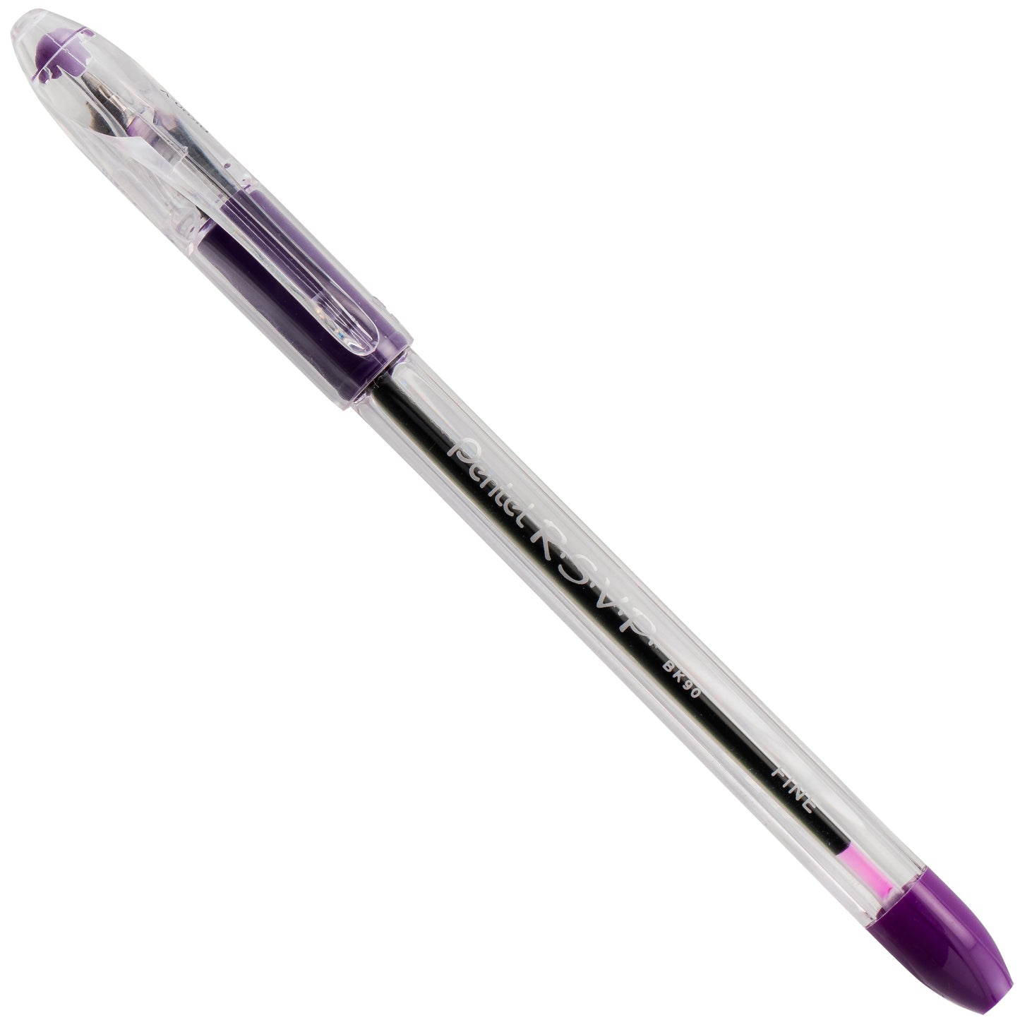 Pentel RSVP Ballpoint Pen, (0.7mm) Fine Line, Violet Ink (BK90-V), 48 Dozen