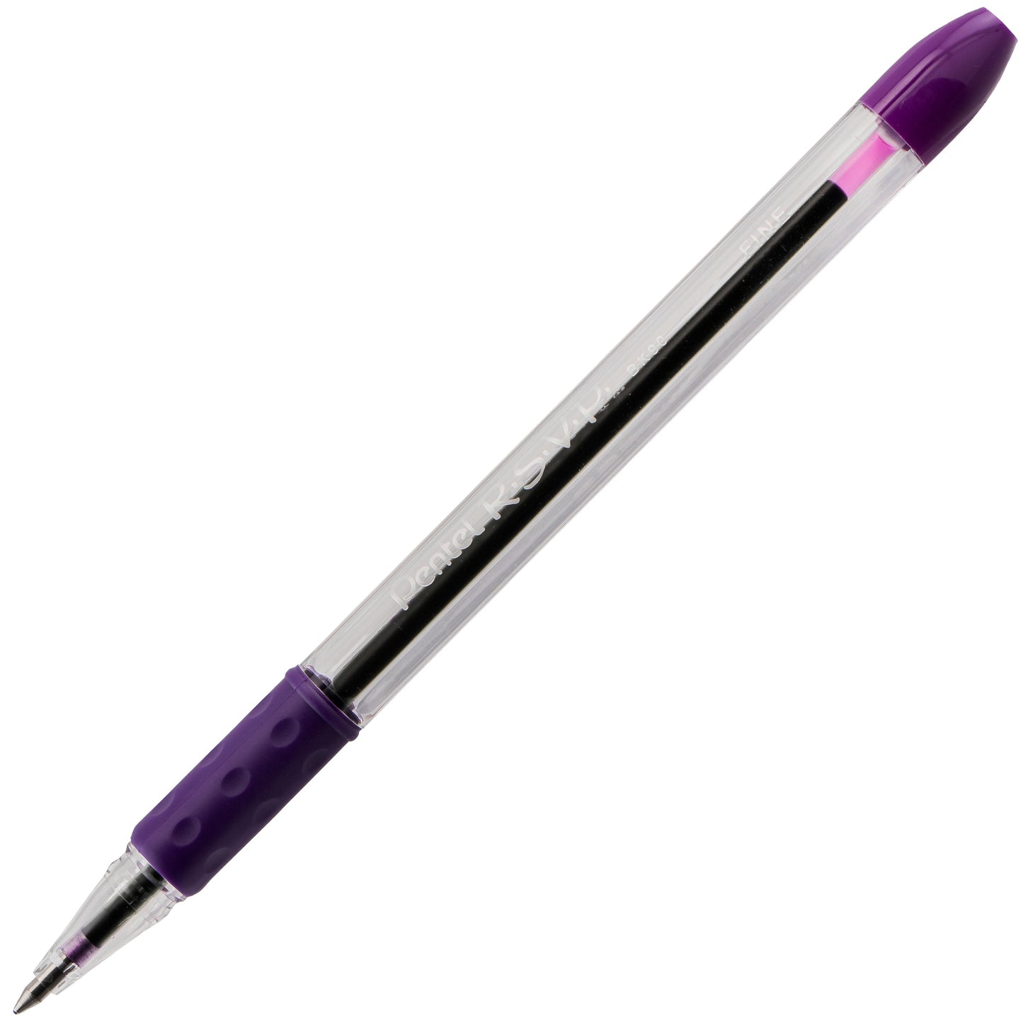 Pentel RSVP Ballpoint Pen, (0.7mm) Fine Line, Violet Ink (BK90-V), 48 Dozen