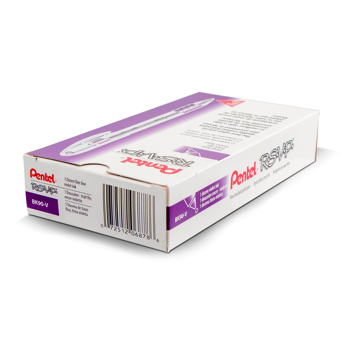 Pentel RSVP Ballpoint Pen, (0.7mm) Fine Line, Violet Ink (BK90-V), 48 Dozen